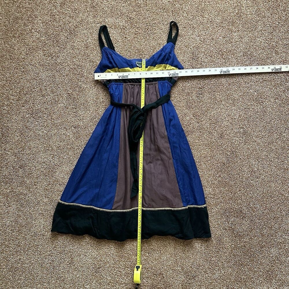 Silk Lithe Anthropologie Dress 4 Midi Sleeveless ColorBlock Dark Fairy Boho Y2K - Picture 4 of 8
